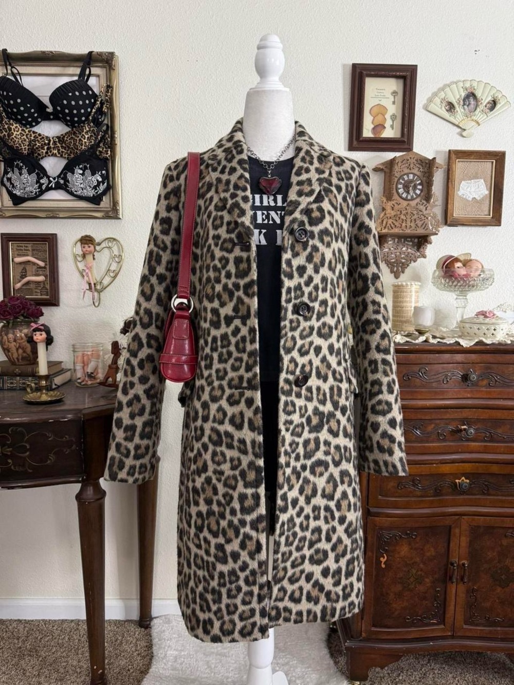 Rockstar gf girly grunge cheetah print fuzzy coat